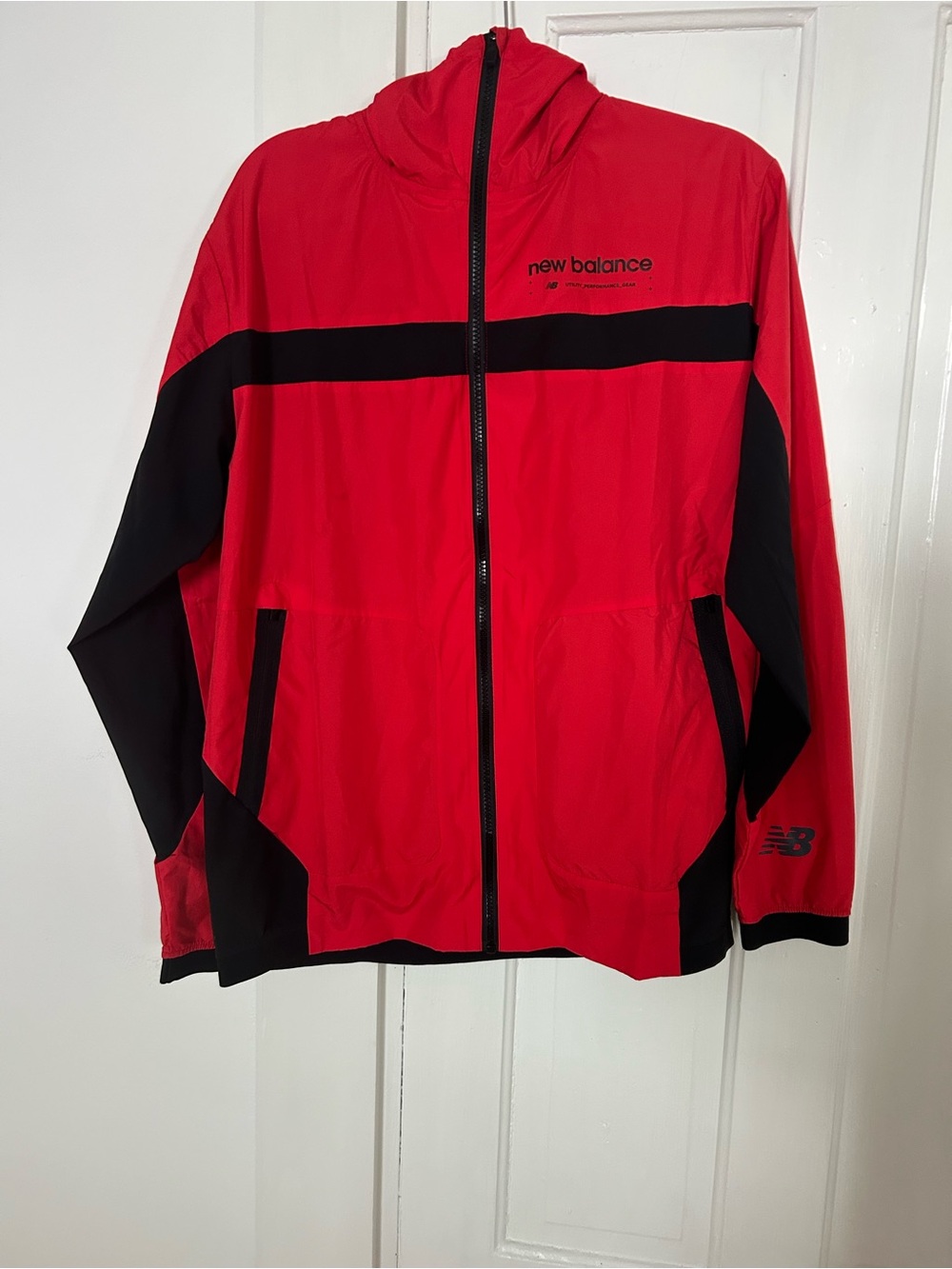 New Balance Red and Black Lightweight Zip-Front Jacket